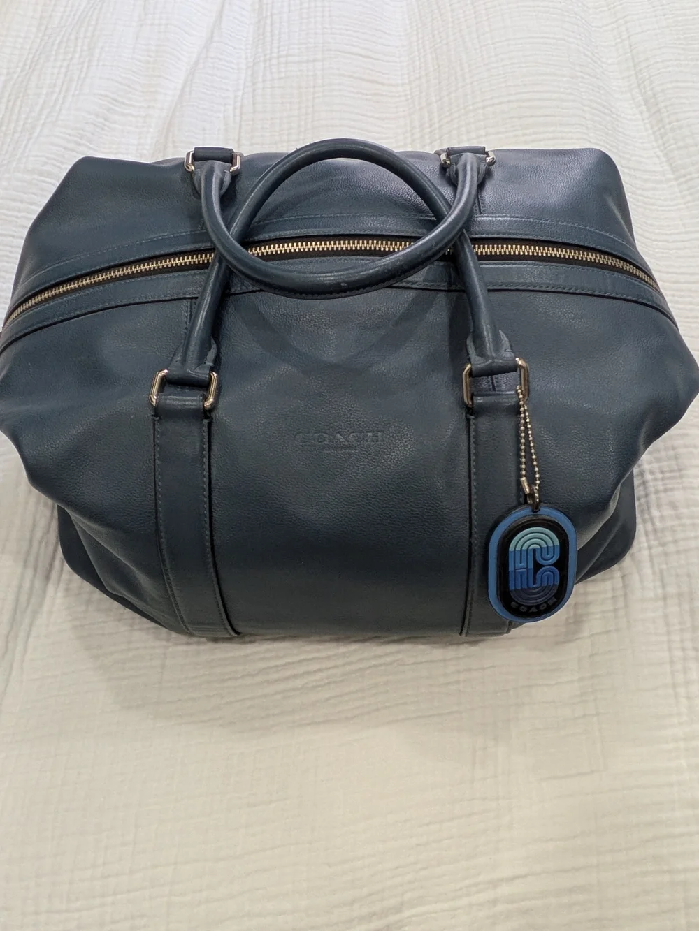 Coach Navy Leather Carryall